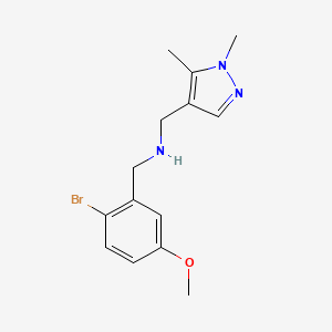 1-(2-bromo-5-methoxyphenyl)-N-[(1,5-dimethylpyrazol-4-yl)methyl]methanamine