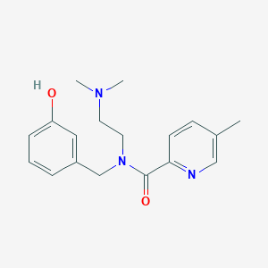 molecular formula C18H23N3O2 B7640700 N-[2-(dimethylamino)ethyl]-N-[(3-hydroxyphenyl)methyl]-5-methylpyridine-2-carboxamide 