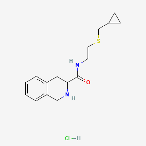 molecular formula C16H23ClN2OS B7640708 N-[2-(cyclopropylmethylsulfanyl)ethyl]-1,2,3,4-tetrahydroisoquinoline-3-carboxamide;hydrochloride 