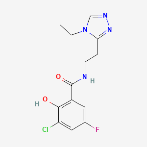 3-chloro-N-[2-(4-ethyl-1,2,4-triazol-3-yl)ethyl]-5-fluoro-2-hydroxybenzamide