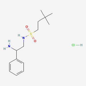 molecular formula C14H25ClN2O2S B7640759 N-(2-amino-2-phenylethyl)-3,3-dimethylbutane-1-sulfonamide;hydrochloride 