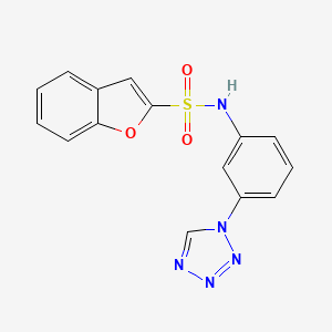 molecular formula C15H11N5O3S B7640772 N-[3-(tetrazol-1-yl)phenyl]-1-benzofuran-2-sulfonamide 