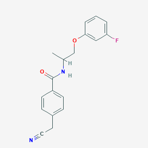 molecular formula C18H17FN2O2 B7640791 4-(cyanomethyl)-N-[1-(3-fluorophenoxy)propan-2-yl]benzamide 