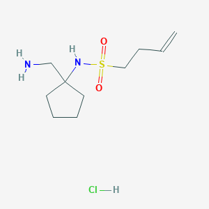 molecular formula C10H21ClN2O2S B7640793 N-[1-(aminomethyl)cyclopentyl]but-3-ene-1-sulfonamide;hydrochloride 