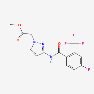 Methyl 2-[3-[[4-fluoro-2-(trifluoromethyl)benzoyl]amino]pyrazol-1-yl]acetate