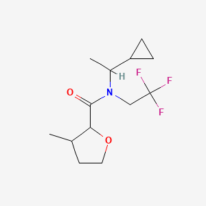 molecular formula C13H20F3NO2 B7640824 N-(1-cyclopropylethyl)-3-methyl-N-(2,2,2-trifluoroethyl)oxolane-2-carboxamide 