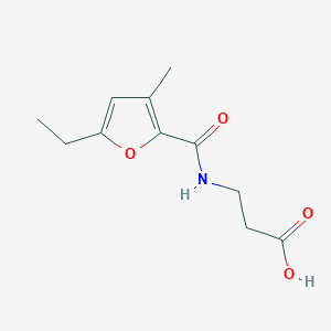 molecular formula C11H15NO4 B7640826 3-[(5-Ethyl-3-methylfuran-2-carbonyl)amino]propanoic acid 