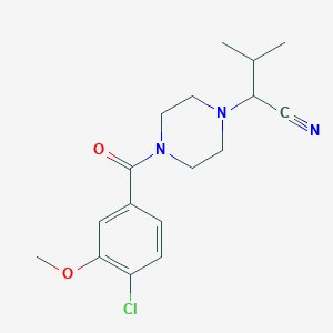 molecular formula C17H22ClN3O2 B7640828 2-[4-(4-Chloro-3-methoxybenzoyl)piperazin-1-yl]-3-methylbutanenitrile 