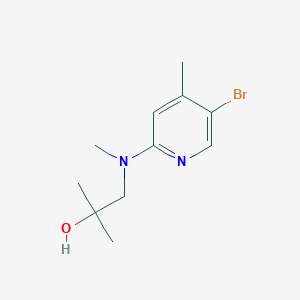 molecular formula C11H17BrN2O B7640848 1-[(5-Bromo-4-methylpyridin-2-yl)-methylamino]-2-methylpropan-2-ol 