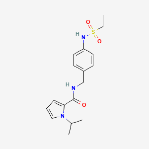 molecular formula C17H23N3O3S B7640869 N-[[4-(ethylsulfonylamino)phenyl]methyl]-1-propan-2-ylpyrrole-2-carboxamide 