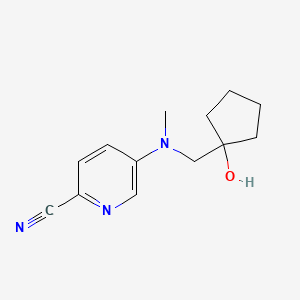 molecular formula C13H17N3O B7640874 5-[(1-Hydroxycyclopentyl)methyl-methylamino]pyridine-2-carbonitrile 