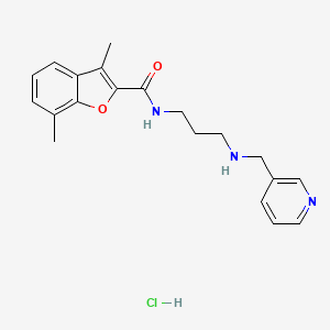 molecular formula C20H24ClN3O2 B7640894 3,7-dimethyl-N-[3-(pyridin-3-ylmethylamino)propyl]-1-benzofuran-2-carboxamide;hydrochloride 