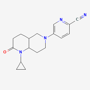 molecular formula C17H20N4O B7640896 5-(1-cyclopropyl-2-oxo-4,4a,5,7,8,8a-hexahydro-3H-1,6-naphthyridin-6-yl)pyridine-2-carbonitrile 