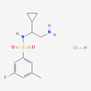 N-(2-amino-1-cyclopropylethyl)-3-fluoro-5-methylbenzenesulfonamide;hydrochloride