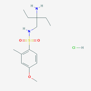 molecular formula C14H25ClN2O3S B7640919 N-(2-amino-2-ethylbutyl)-4-methoxy-2-methylbenzenesulfonamide;hydrochloride 