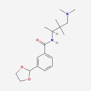 molecular formula C18H28N2O3 B7640925 N-[4-(dimethylamino)-3,3-dimethylbutan-2-yl]-3-(1,3-dioxolan-2-yl)benzamide 