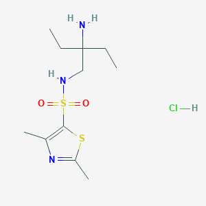 N-(2-amino-2-ethylbutyl)-2,4-dimethyl-1,3-thiazole-5-sulfonamide;hydrochloride