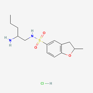 molecular formula C14H23ClN2O3S B7640970 N-(2-aminopentyl)-2-methyl-2,3-dihydro-1-benzofuran-5-sulfonamide;hydrochloride 