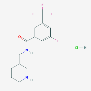 3-fluoro-N-(piperidin-3-ylmethyl)-5-(trifluoromethyl)benzamide;hydrochloride