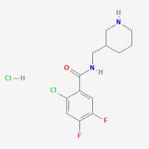 molecular formula C13H16Cl2F2N2O B7640995 2-chloro-4,5-difluoro-N-(piperidin-3-ylmethyl)benzamide;hydrochloride 