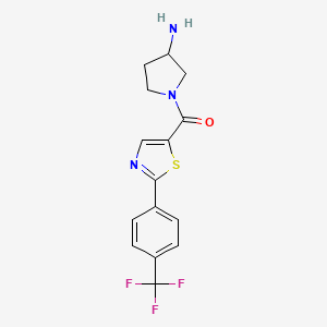 (3-Aminopyrrolidin-1-yl)-[2-[4-(trifluoromethyl)phenyl]-1,3-thiazol-5-yl]methanone