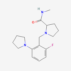 molecular formula C17H24FN3O B7641020 1-[(2-fluoro-6-pyrrolidin-1-ylphenyl)methyl]-N-methylpyrrolidine-2-carboxamide 