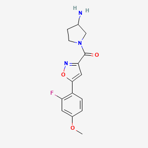 (3-Aminopyrrolidin-1-yl)-[5-(2-fluoro-4-methoxyphenyl)-1,2-oxazol-3-yl]methanone