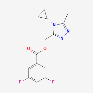 molecular formula C14H13F2N3O2 B7641041 (4-Cyclopropyl-5-methyl-1,2,4-triazol-3-yl)methyl 3,5-difluorobenzoate 