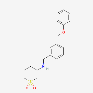 molecular formula C19H23NO3S B7641052 1,1-dioxo-N-[[3-(phenoxymethyl)phenyl]methyl]thian-3-amine 