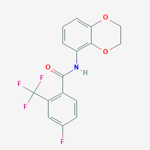 molecular formula C16H11F4NO3 B7641054 N-(2,3-dihydro-1,4-benzodioxin-5-yl)-4-fluoro-2-(trifluoromethyl)benzamide 