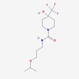 molecular formula C13H23F3N2O3 B7641074 4-hydroxy-N-(3-propan-2-yloxypropyl)-4-(trifluoromethyl)piperidine-1-carboxamide 