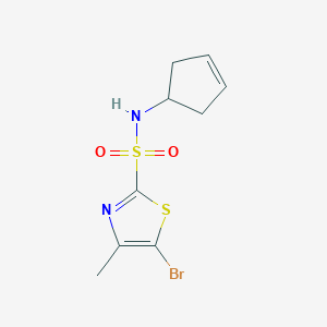 5-bromo-N-cyclopent-3-en-1-yl-4-methyl-1,3-thiazole-2-sulfonamide