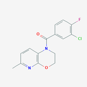 molecular formula C15H12ClFN2O2 B7641108 (3-Chloro-4-fluorophenyl)-(6-methyl-2,3-dihydropyrido[2,3-b][1,4]oxazin-1-yl)methanone 