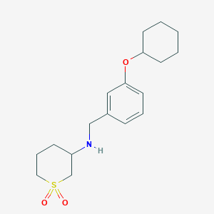 molecular formula C18H27NO3S B7641123 N-[(3-cyclohexyloxyphenyl)methyl]-1,1-dioxothian-3-amine 