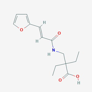 molecular formula C14H19NO4 B7641175 2-ethyl-2-[[[(E)-3-(furan-2-yl)prop-2-enoyl]amino]methyl]butanoic acid 