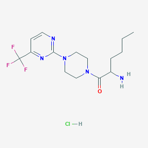 2-Amino-1-[4-[4-(trifluoromethyl)pyrimidin-2-yl]piperazin-1-yl]hexan-1-one;hydrochloride