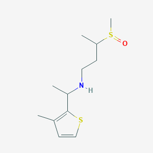 molecular formula C12H21NOS2 B7641198 3-methylsulfinyl-N-[1-(3-methylthiophen-2-yl)ethyl]butan-1-amine 