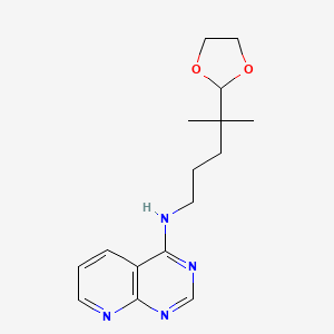 molecular formula C16H22N4O2 B7641213 N-[4-(1,3-dioxolan-2-yl)-4-methylpentyl]pyrido[2,3-d]pyrimidin-4-amine 