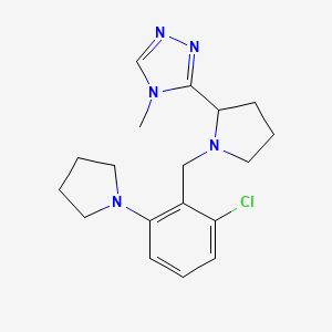 molecular formula C18H24ClN5 B7641250 3-[1-[(2-Chloro-6-pyrrolidin-1-ylphenyl)methyl]pyrrolidin-2-yl]-4-methyl-1,2,4-triazole 