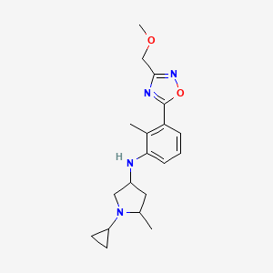 molecular formula C19H26N4O2 B7641268 1-cyclopropyl-N-[3-[3-(methoxymethyl)-1,2,4-oxadiazol-5-yl]-2-methylphenyl]-5-methylpyrrolidin-3-amine 