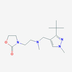 3-[2-[(3-Tert-butyl-1-methylpyrazol-4-yl)methyl-methylamino]ethyl]-1,3-oxazolidin-2-one