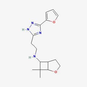 N-[2-[3-(furan-2-yl)-1H-1,2,4-triazol-5-yl]ethyl]-7,7-dimethyl-2-oxabicyclo[3.2.0]heptan-6-amine