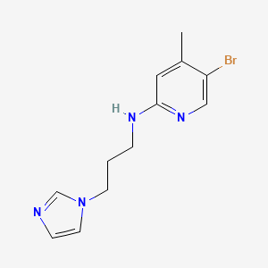 molecular formula C12H15BrN4 B7641372 5-bromo-N-(3-imidazol-1-ylpropyl)-4-methylpyridin-2-amine 