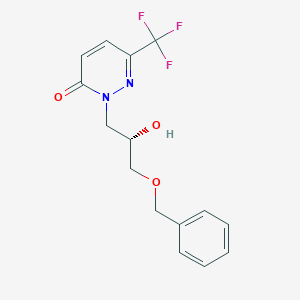 molecular formula C15H15F3N2O3 B7641378 2-[(2S)-2-hydroxy-3-phenylmethoxypropyl]-6-(trifluoromethyl)pyridazin-3-one 