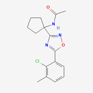 molecular formula C16H18ClN3O2 B7641383 N-[1-[5-(2-chloro-3-methylphenyl)-1,2,4-oxadiazol-3-yl]cyclopentyl]acetamide 