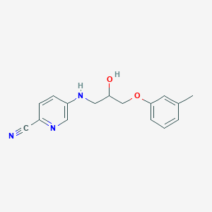 molecular formula C16H17N3O2 B7641406 5-[[2-Hydroxy-3-(3-methylphenoxy)propyl]amino]pyridine-2-carbonitrile 