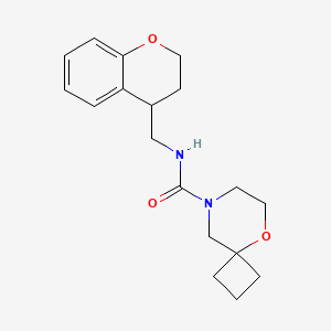 molecular formula C18H24N2O3 B7641412 N-(3,4-dihydro-2H-chromen-4-ylmethyl)-5-oxa-8-azaspiro[3.5]nonane-8-carboxamide 