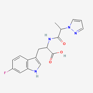 molecular formula C17H17FN4O3 B7641495 3-(6-fluoro-1H-indol-3-yl)-2-(2-pyrazol-1-ylpropanoylamino)propanoic acid 