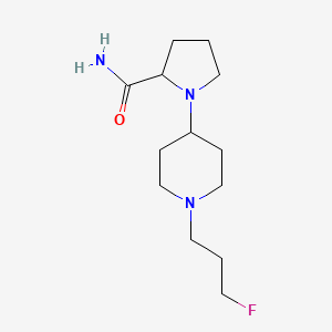 molecular formula C13H24FN3O B7641500 1-[1-(3-Fluoropropyl)piperidin-4-yl]pyrrolidine-2-carboxamide 