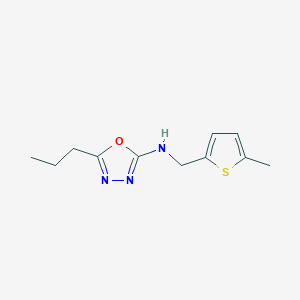 N-[(5-methylthiophen-2-yl)methyl]-5-propyl-1,3,4-oxadiazol-2-amine